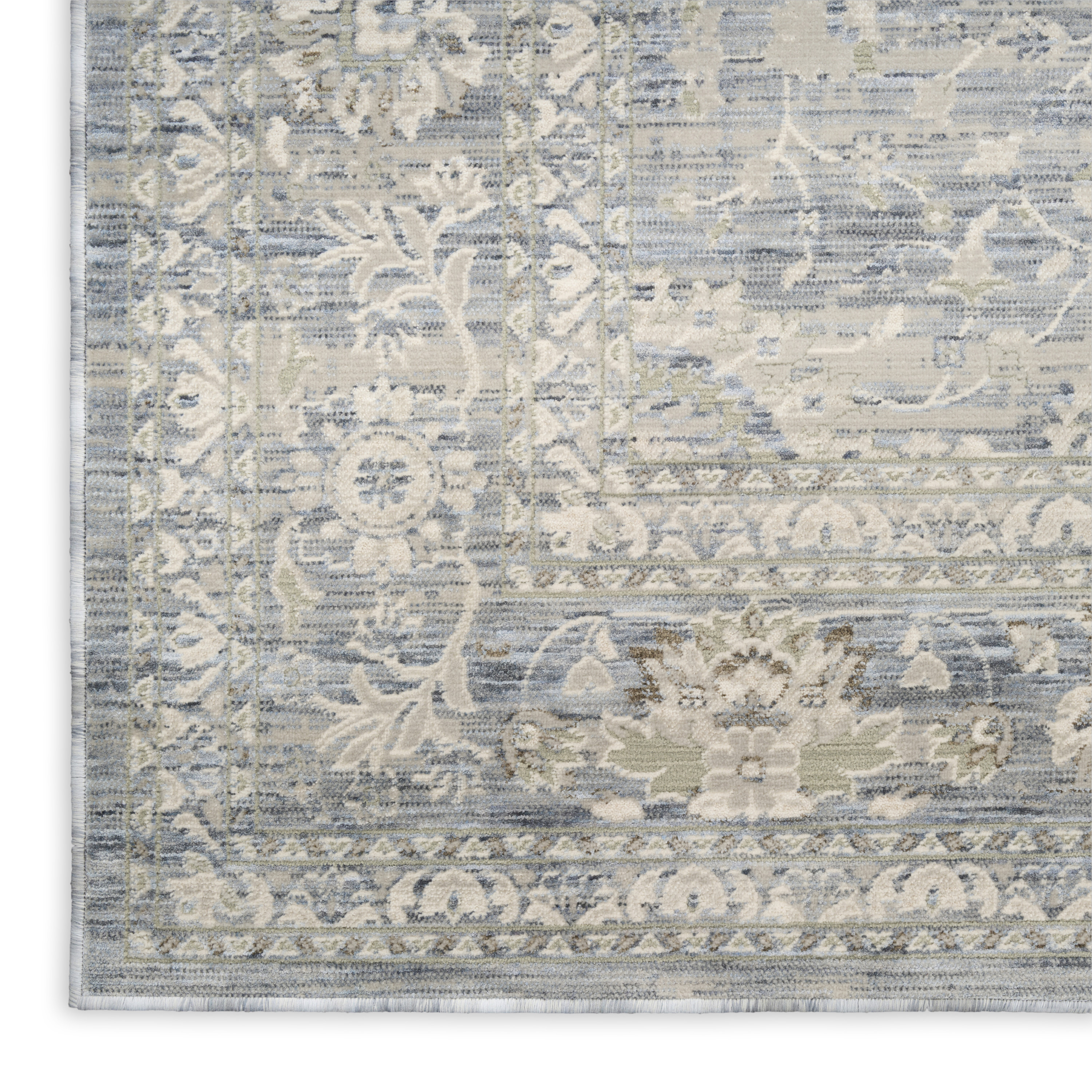 Nourison Soft Mist 9' x 12' Light Blue Vintage Indoor Rug