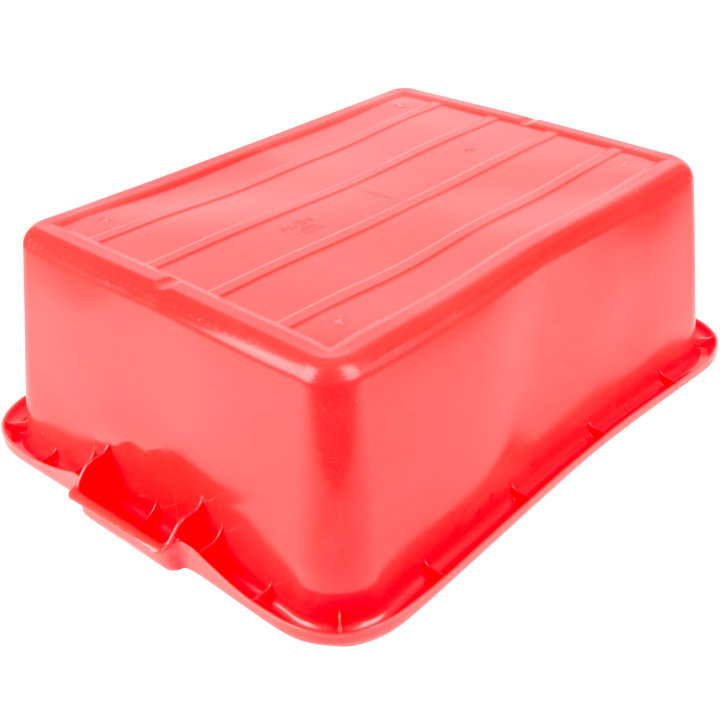 7-inch-deep Traex® Color Mate bulk-packed food storage boxes in red