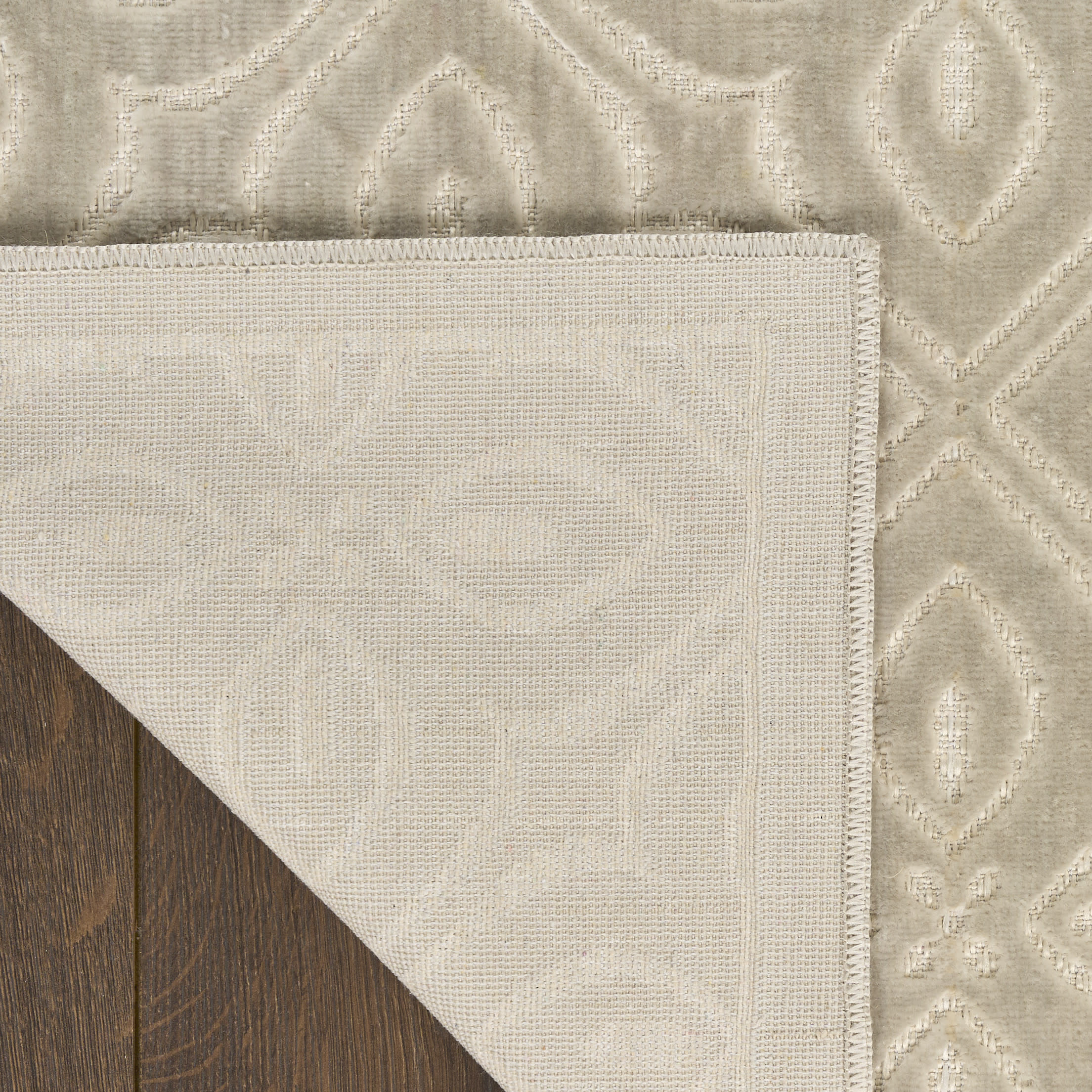 Nourison Washable Charm 2'2" x 10' Silver Ivory Contemporary Indoor Rug