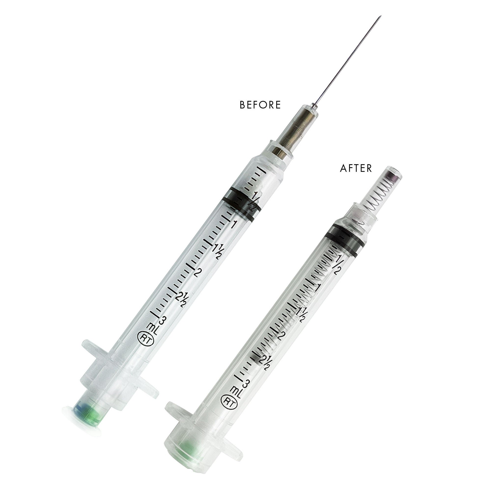 VanishPoint® 3 mL Syringe with Hypodermic Needle, 21 Gauge, 1.5" Needle Length
