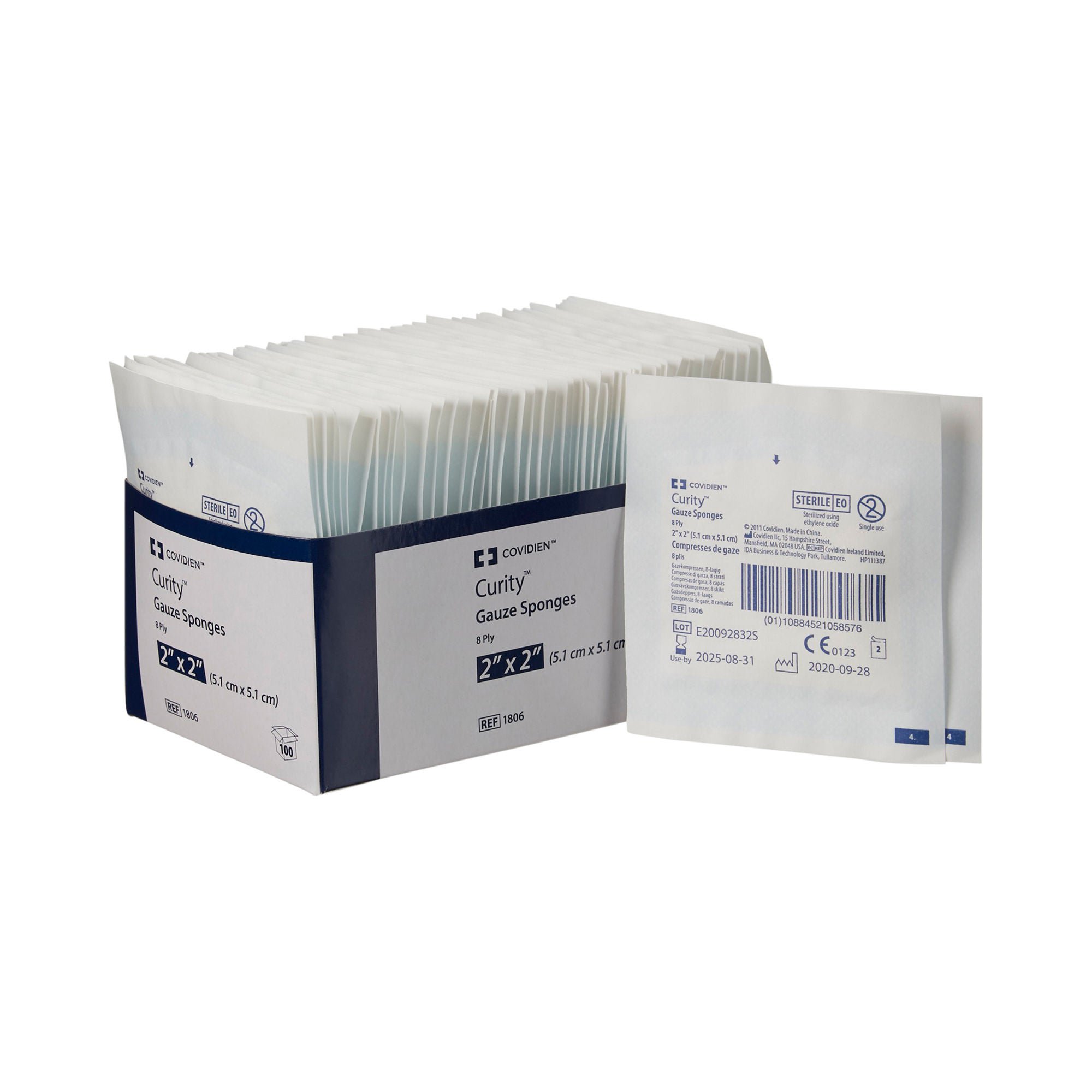 Curity™ Sterile USP Type VII Gauze Sponge, 2 x 2 Inch, Eight-Ply