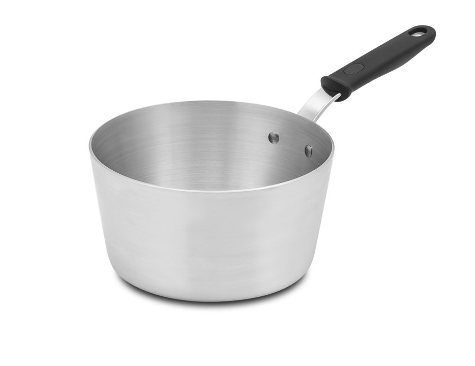 4 ½-quart Wear-Ever® tapered aluminum saucepan with natural finish and silicone handle