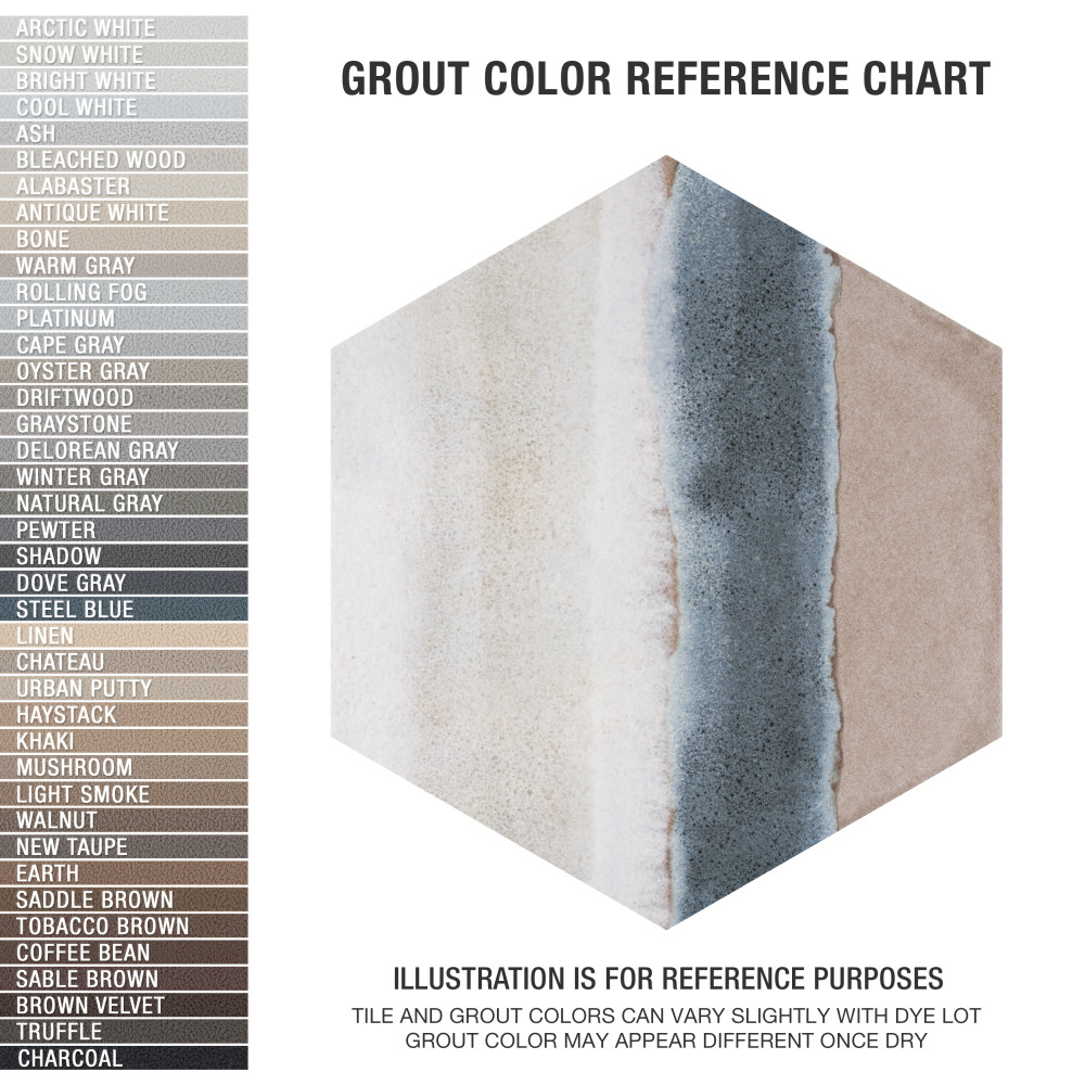 Matter Hex Canvas Taupe Blue 7-7/8 in. x 9 in. Porcelain Floor and Wall Tile