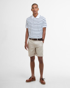 Ashill Striped Short-Sleeved Polo Shirt Classic White