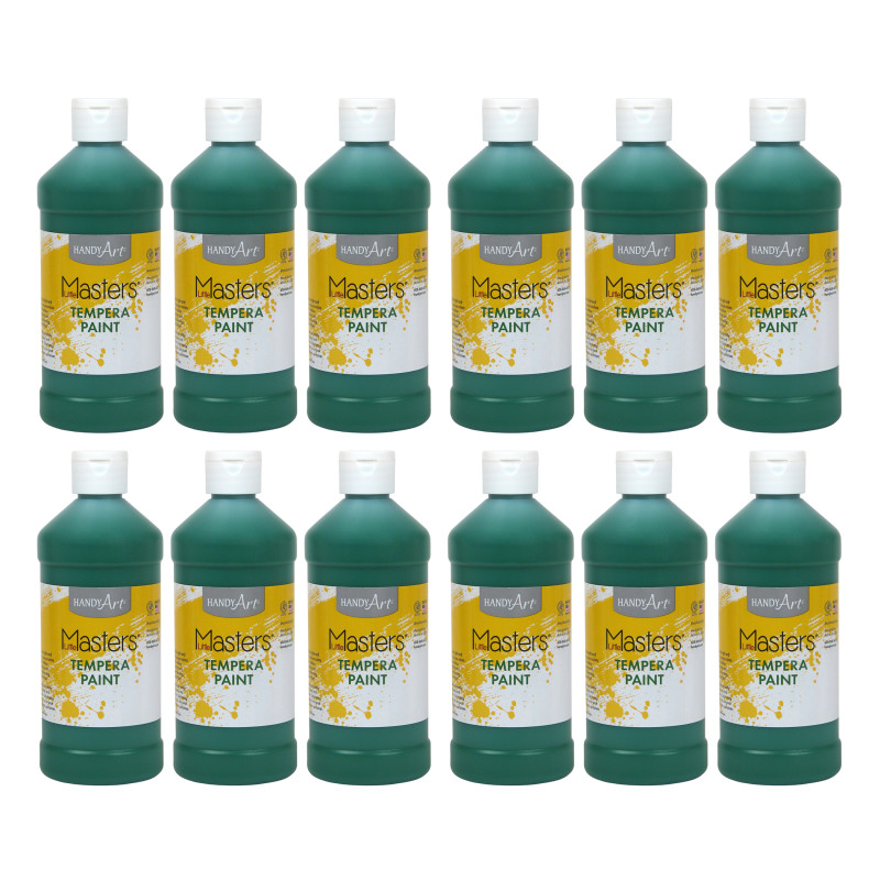 Little Masters® Tempera Paint, Green, 16 oz., Pack of 12