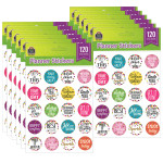 Teacher Created Resources&reg; Confetti Words to Inspire Stickers, 120 Stickers Per Pack, 12 Packs TCR5909-12