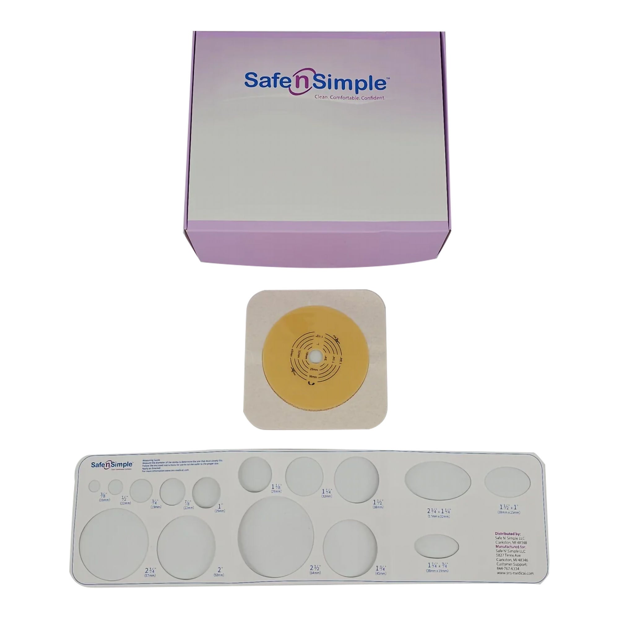 Safe N Simple WAFER, OSTOMY 2PC STD TAPE COLLAR BGE 57MM 2 1/4" (10/BX)