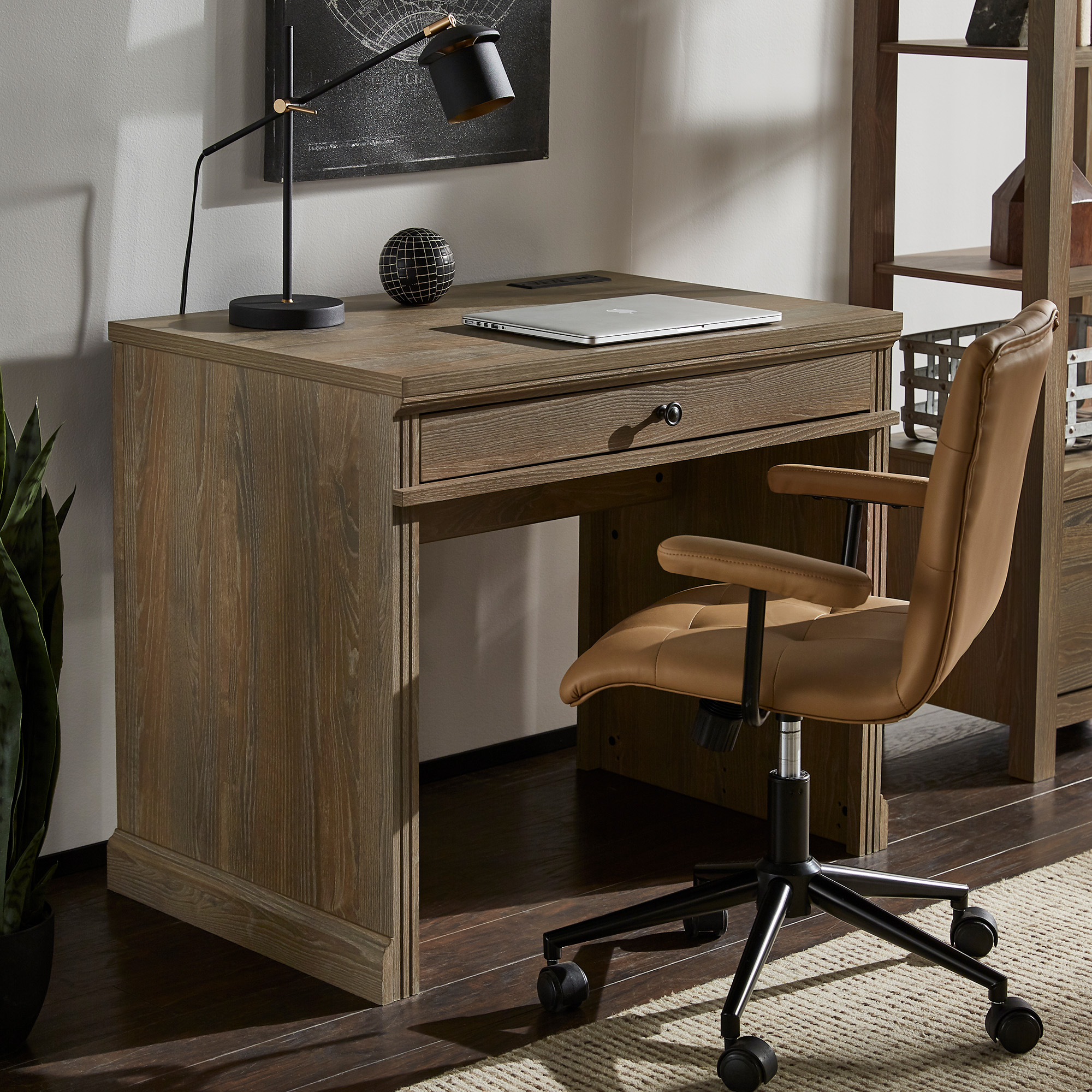 35 in. Writing Desk with USB Charger
