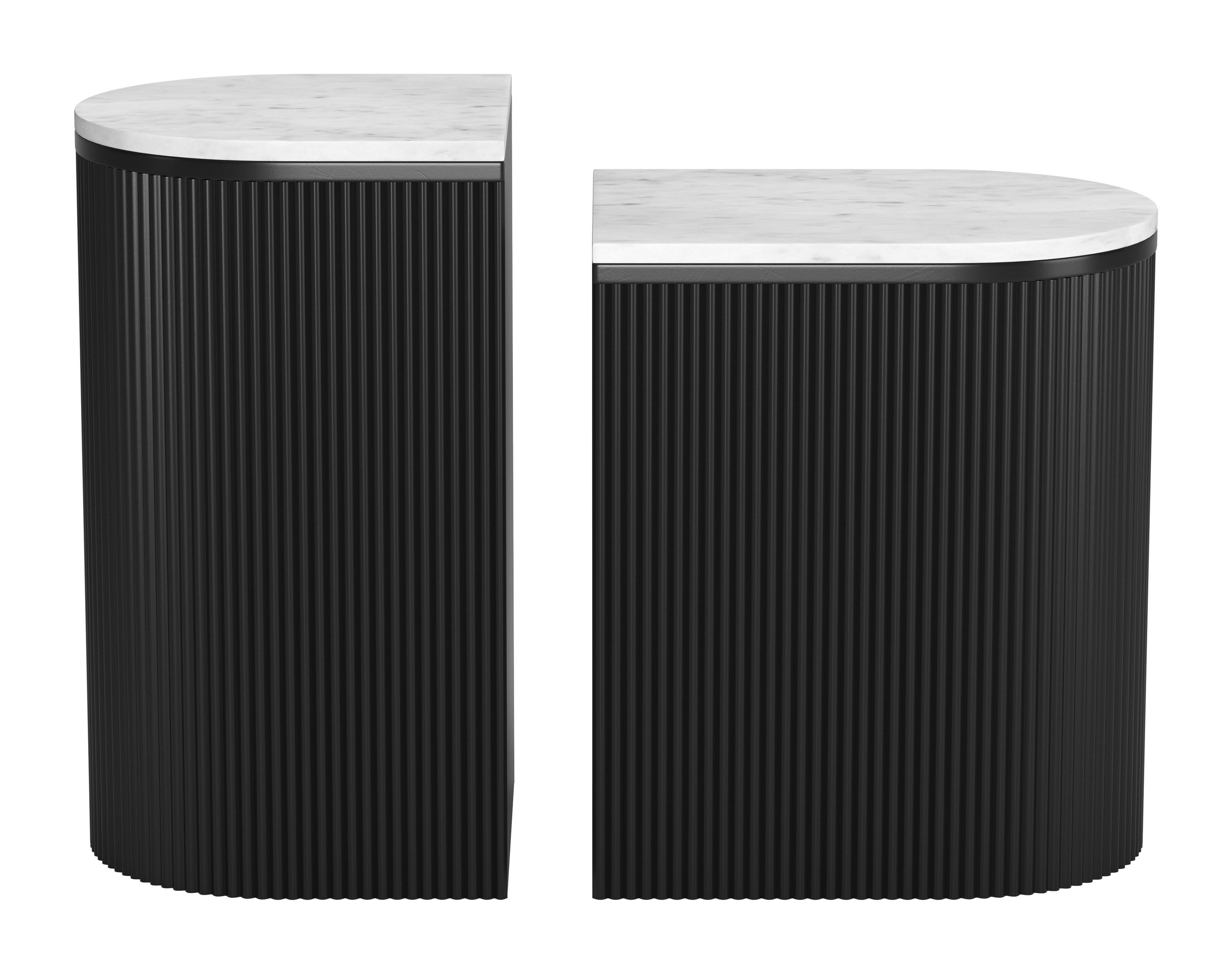 Ormara Side Table Set (2-Piece) White & Black product image