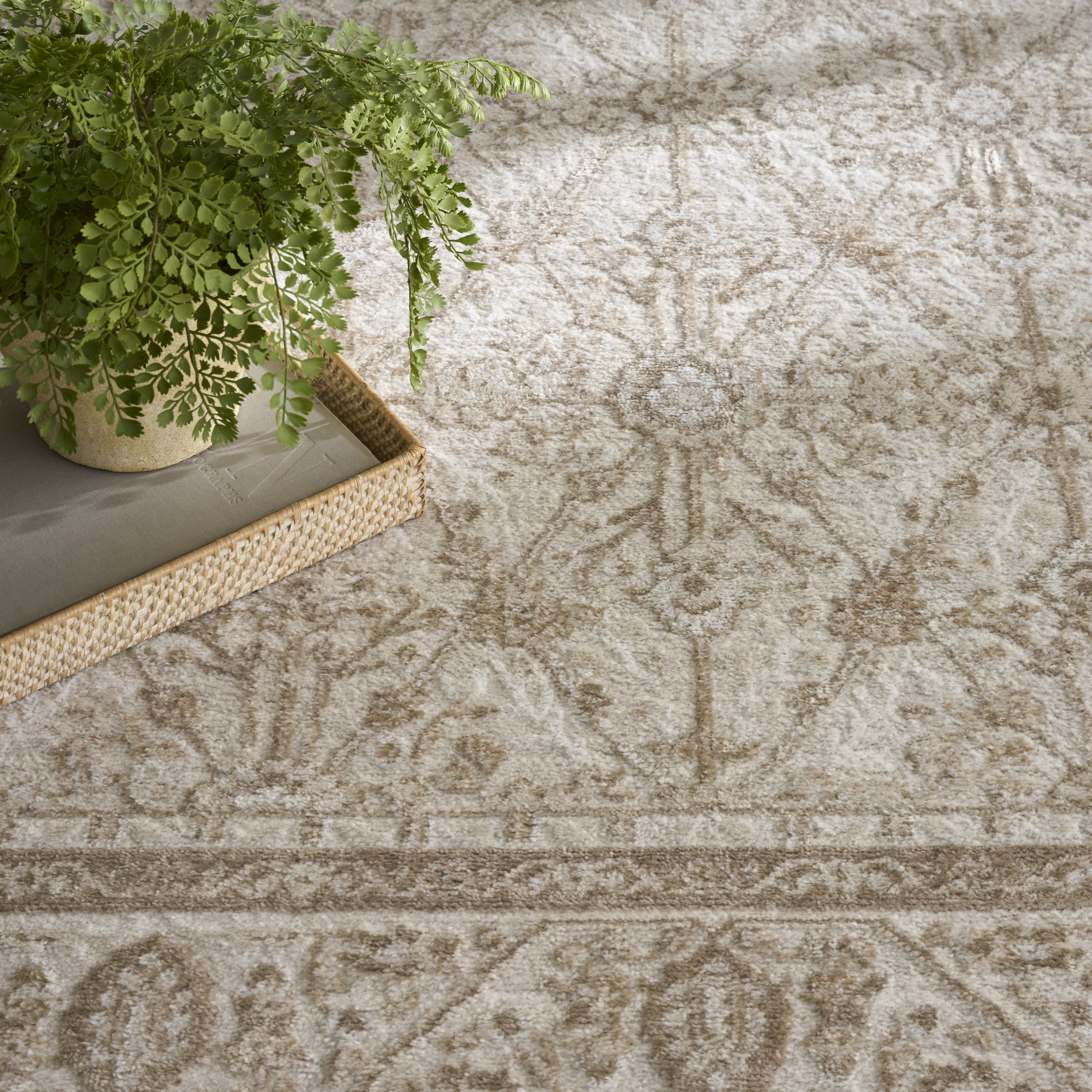 Nourison Dekor 7'10" x 9'10" Ivory Taupe Vintage Indoor Rug