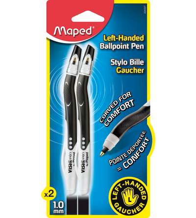 Visio Left-Handed Quick-Drying Ballpoint Pen x2 - Black
