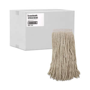 Boardwalk, Premium Saddleback Cotton Looped-End Wet Mop Head with 5" Headband, 24 oz, White