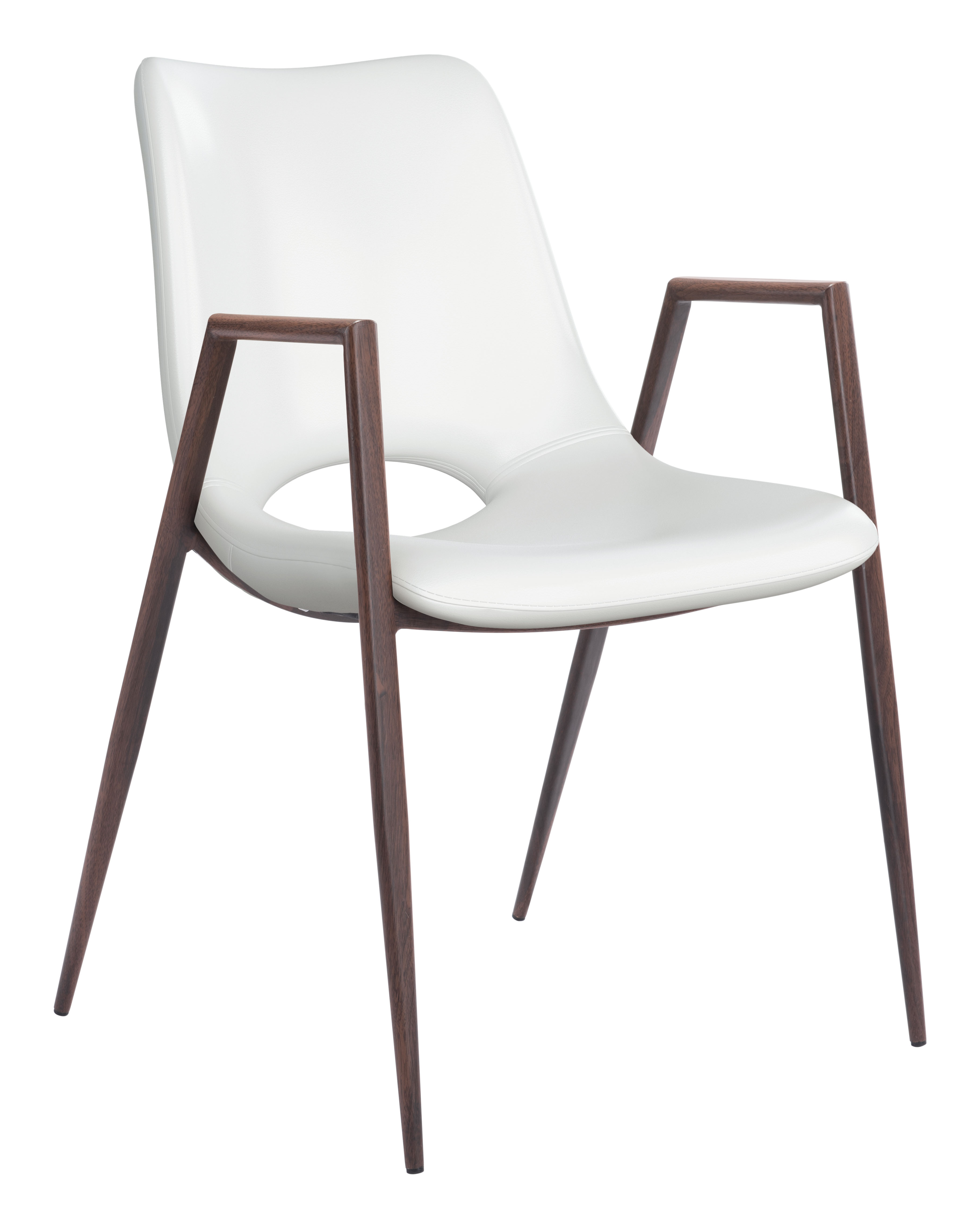 Desi Dining Chair (Set of 2) White & Walnut product image