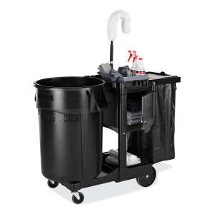 Rubbermaid Commercial, Executive, Janitorial Cleaning Cart, Traditional, Black