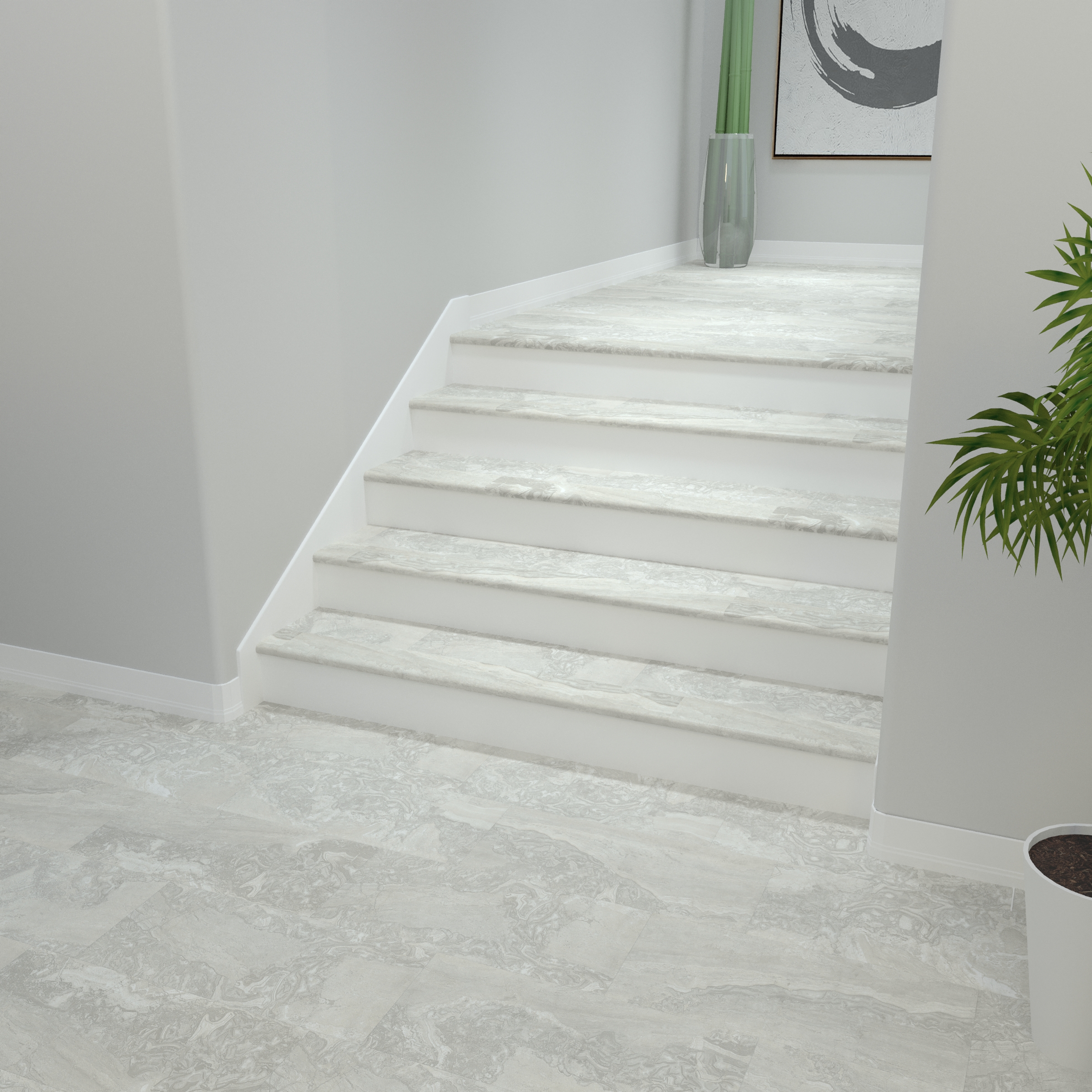 Stinson Marble CALI Vinyl Shorebreak Stair Nosing Flush view 2