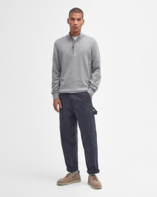 Felpa in cotone con mezza zip 