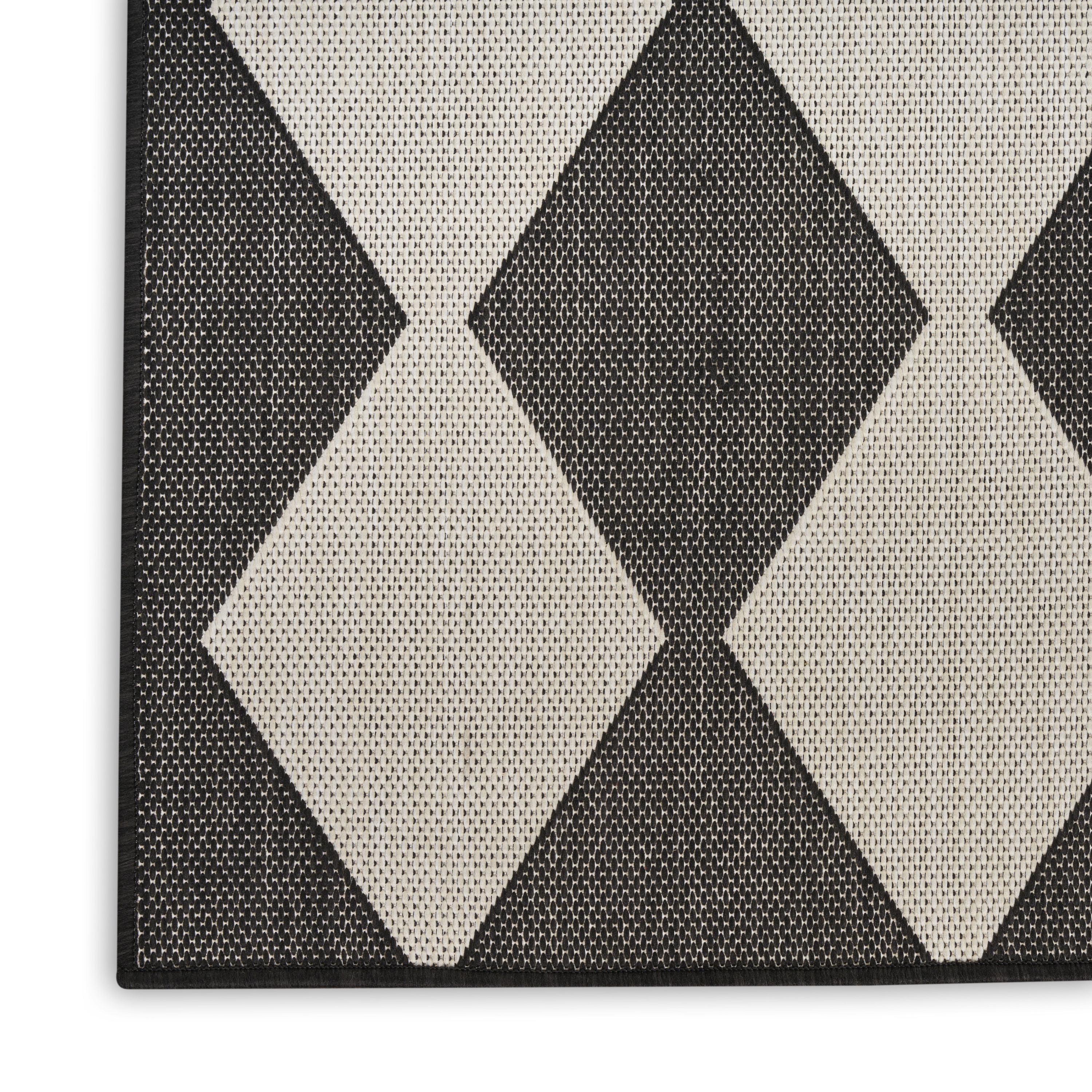 Nourison Positano 4' x 6' Black Modern Rug