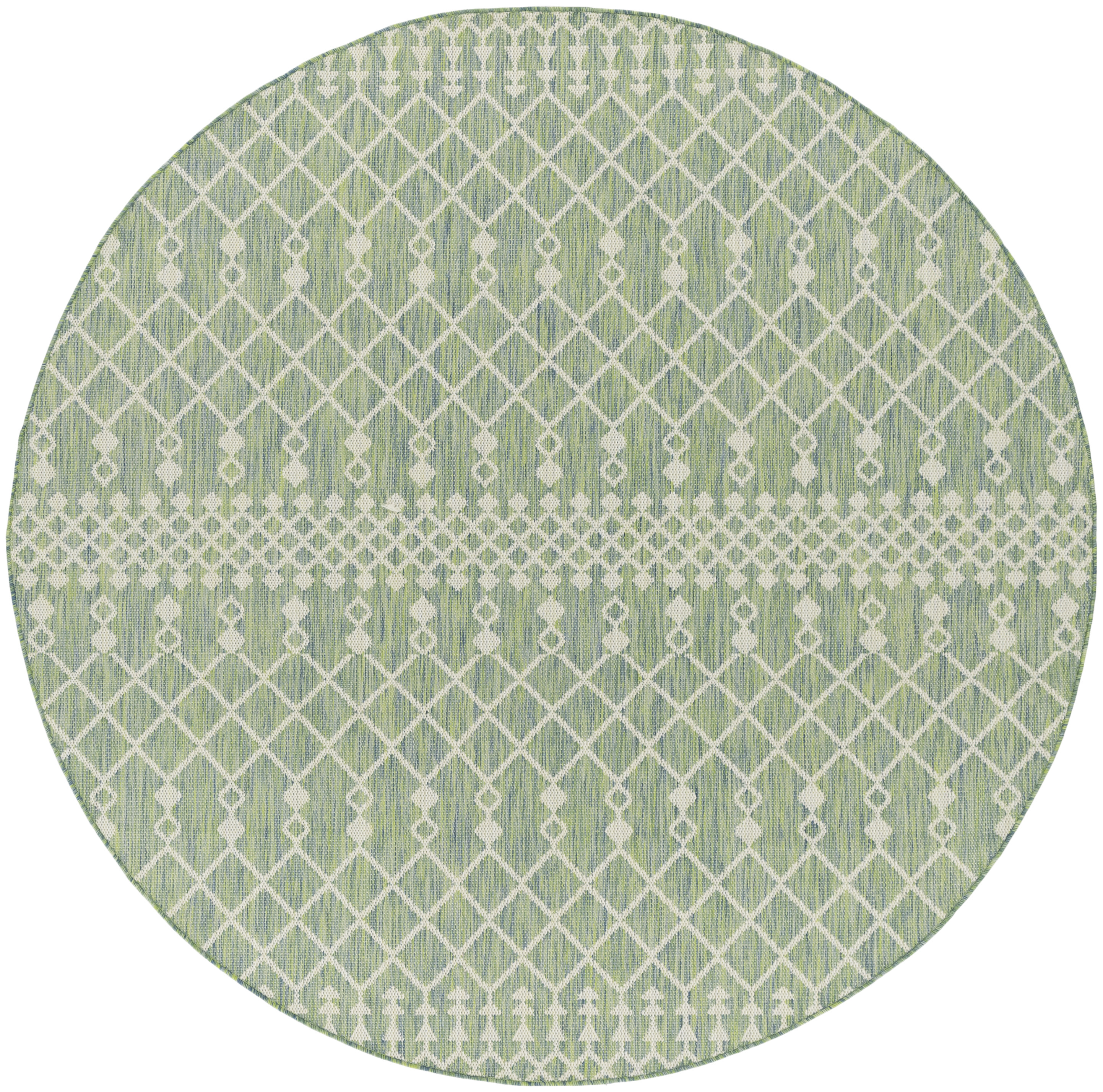 Nourison Positano 6' x Round Blue Green Modern Rug