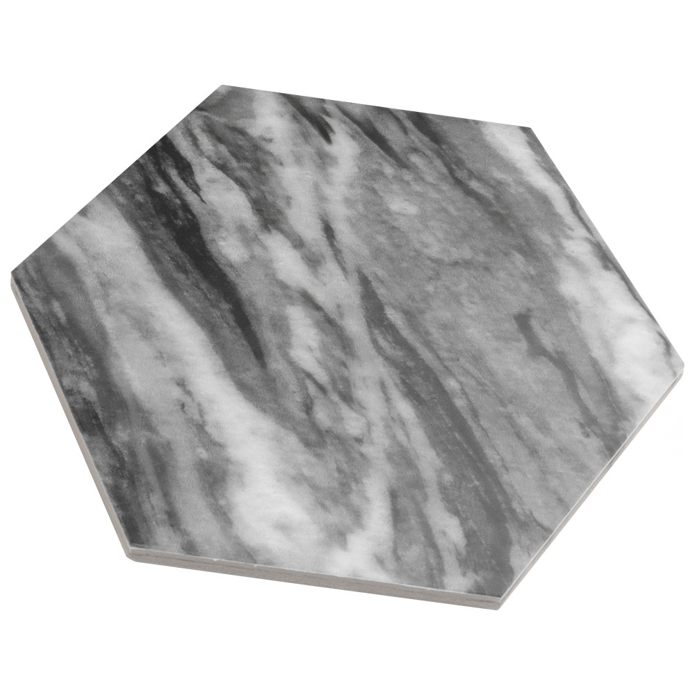 Classico Bardiglio Hex Dark 7x8 Hexagon Porcelain Floor and Wall Digital Pattern