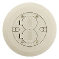 Ivory Non-Metallic Floor Box Cover Plate With Flip Lids