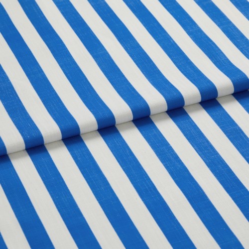Portofino Stripe Brilliant Blue Curtains