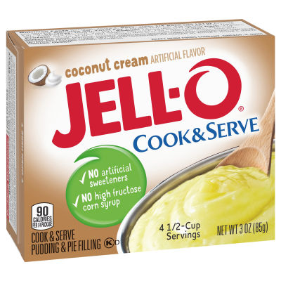 Jell-O Cook & Serve Coconut Cream Pudding & Pie Filling, 3 oz Box