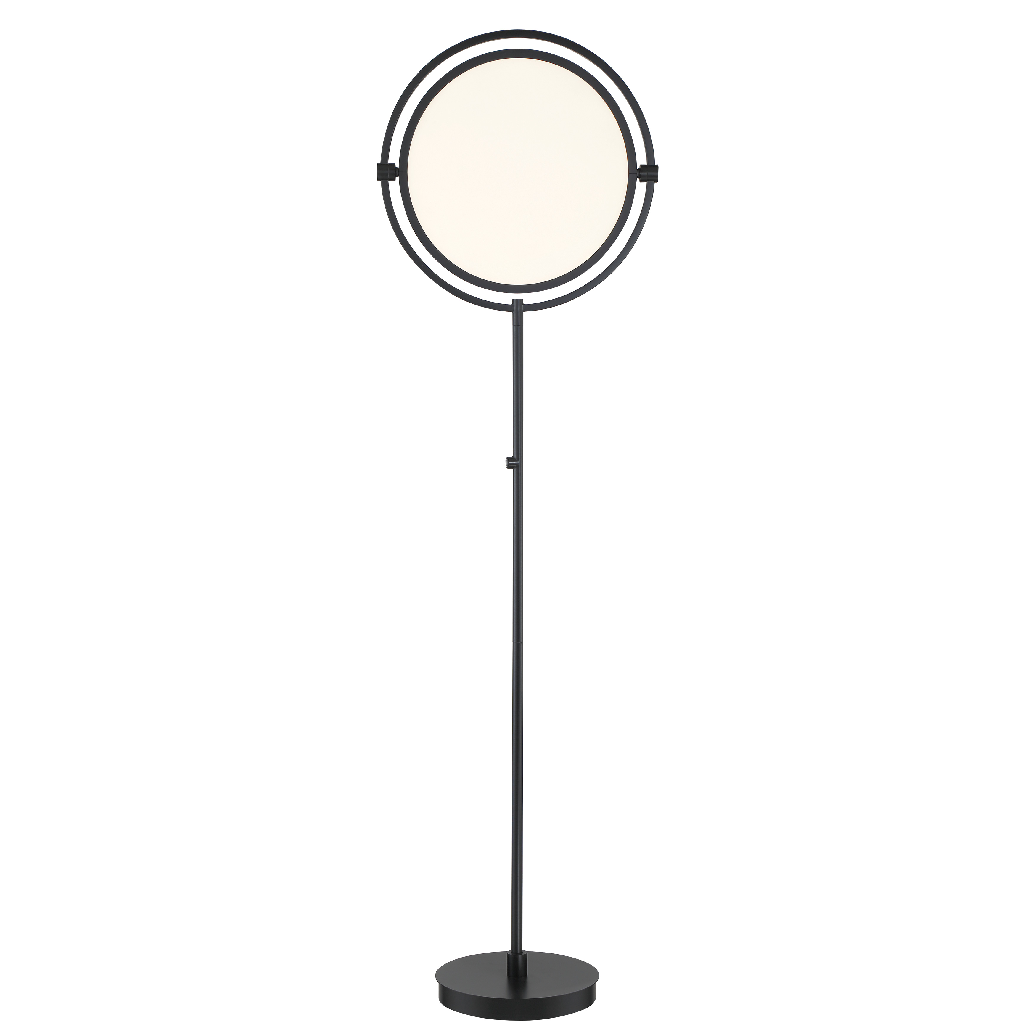 The Studio 23 floor lamp combines contemporary design with exceptional LED performance. Its 64-inch height and coal black finish make it a striking accent piece, while the 94 CRI ensures true color rendering for reading and tasks. - alternate view