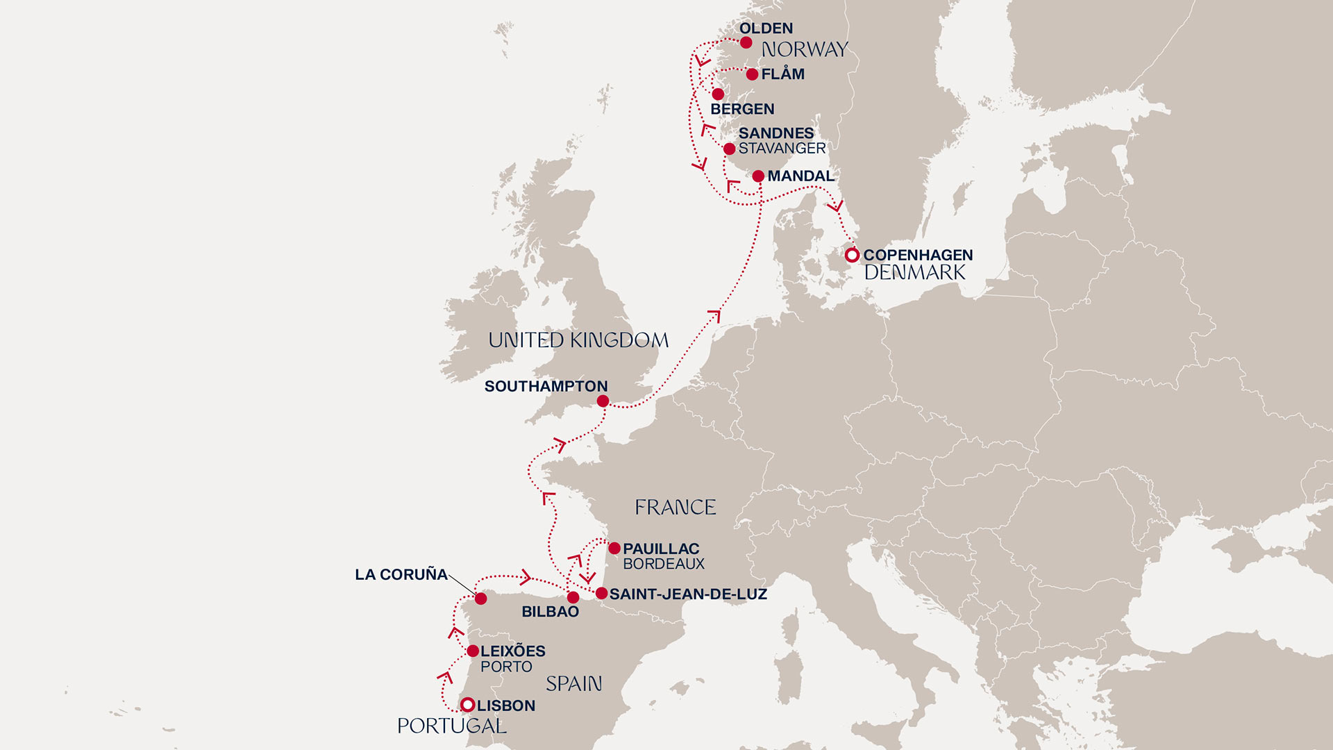 Itinerary map