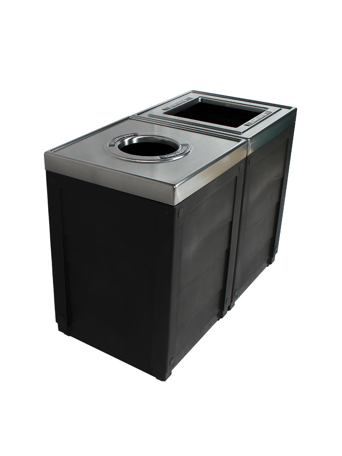 EVOLVE – Double – Kit – Cans & Bottles-Waste – Circle-Full – Black