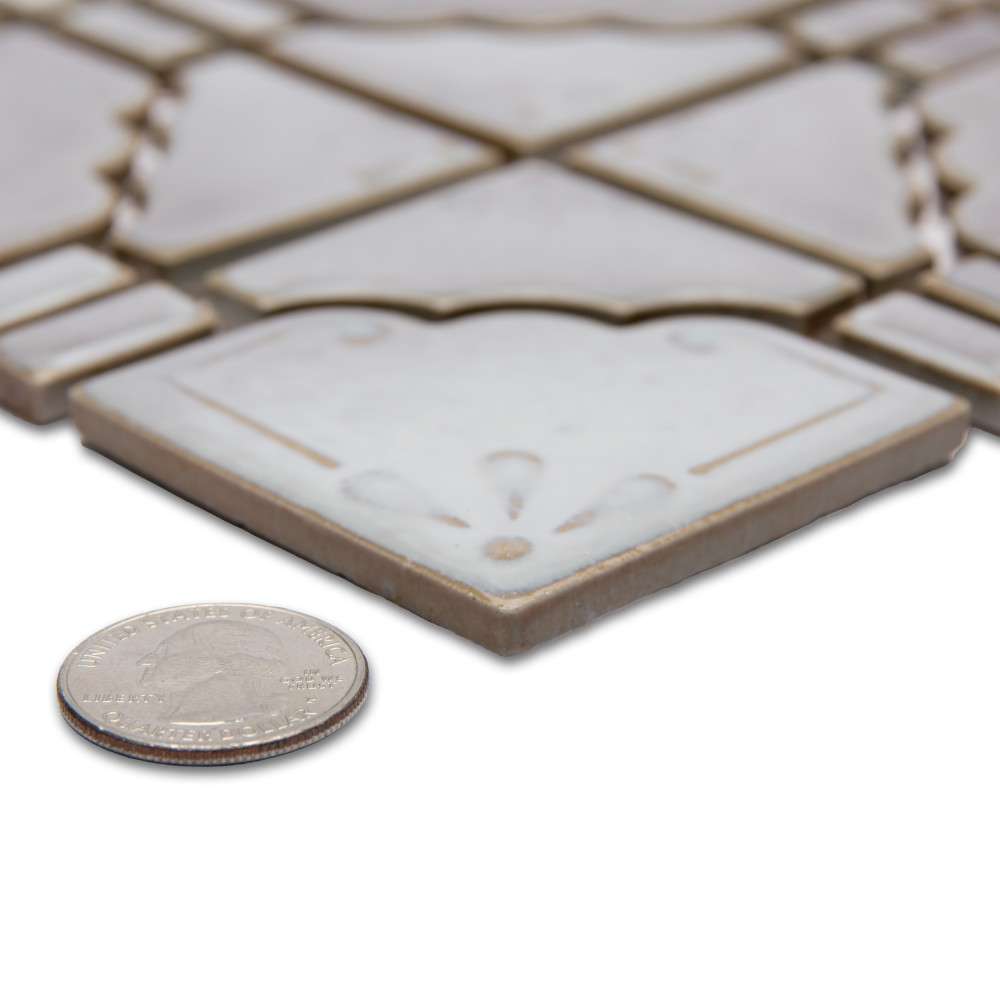 Hudson Moonbeam Grey Eye 11-7/8 in. x 11-7/8 in. Porcelain Mosaic Tile