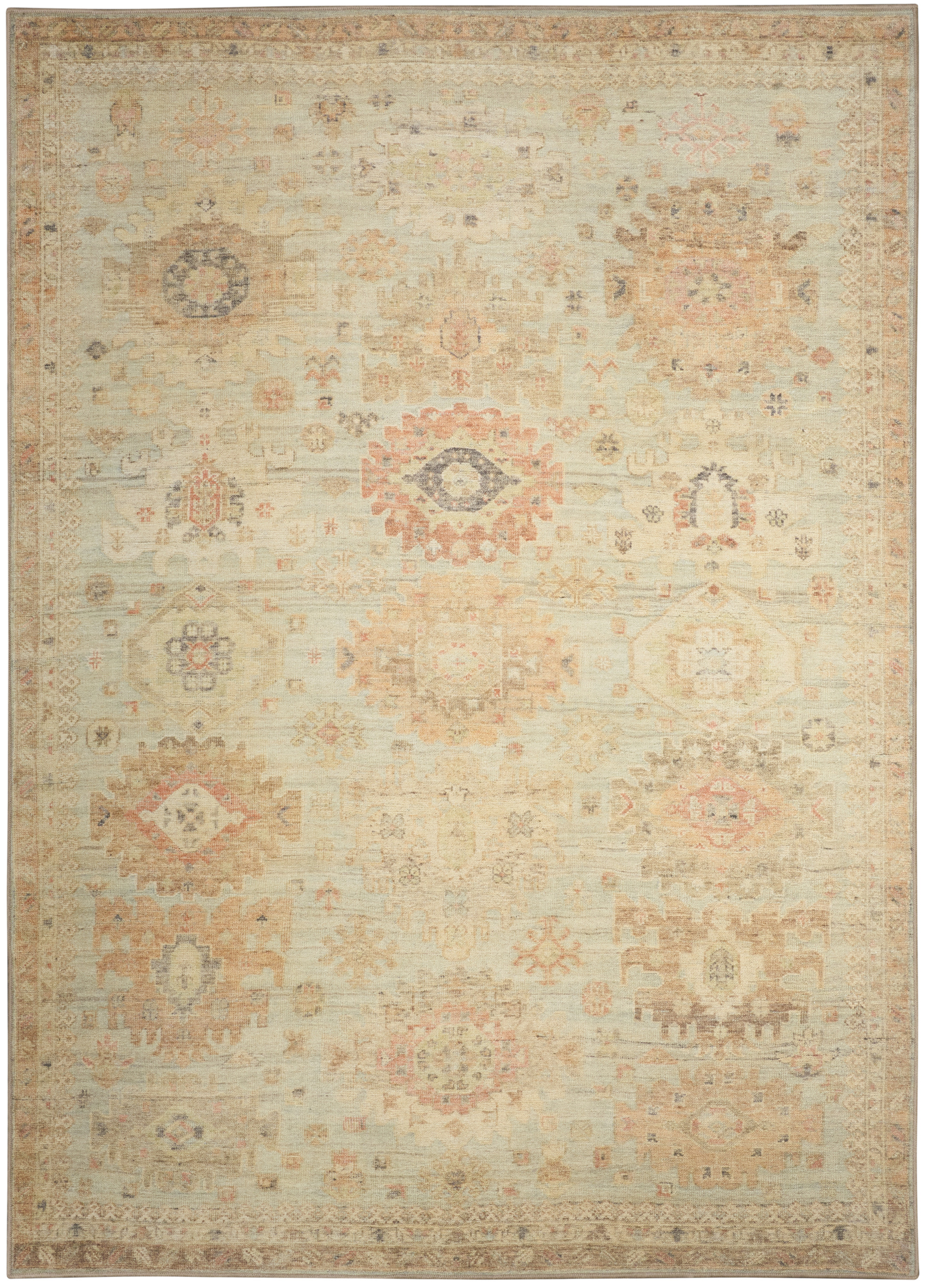 Nourison Vintage Washables 4' x 6' Sage Multicolor Vintage Indoor Rug