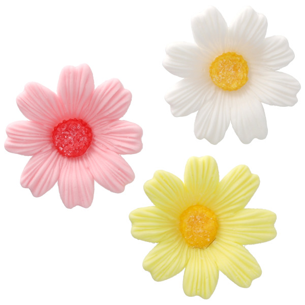 Daisies Assortment - Red 3 Free Gum Paste Layon