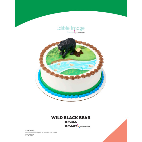 Wild Black Bear The Magic of Cakes® PhotoCake® Enhanced Background Page