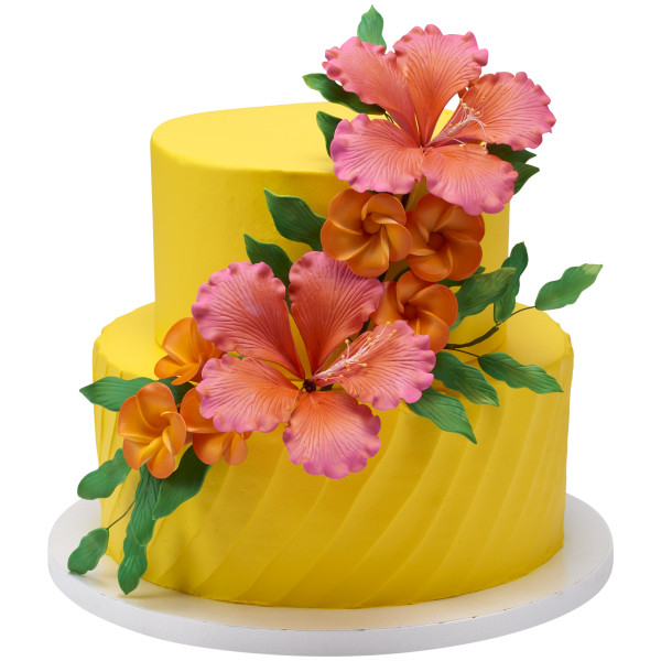 White Hibiscus Gum Paste Flowers