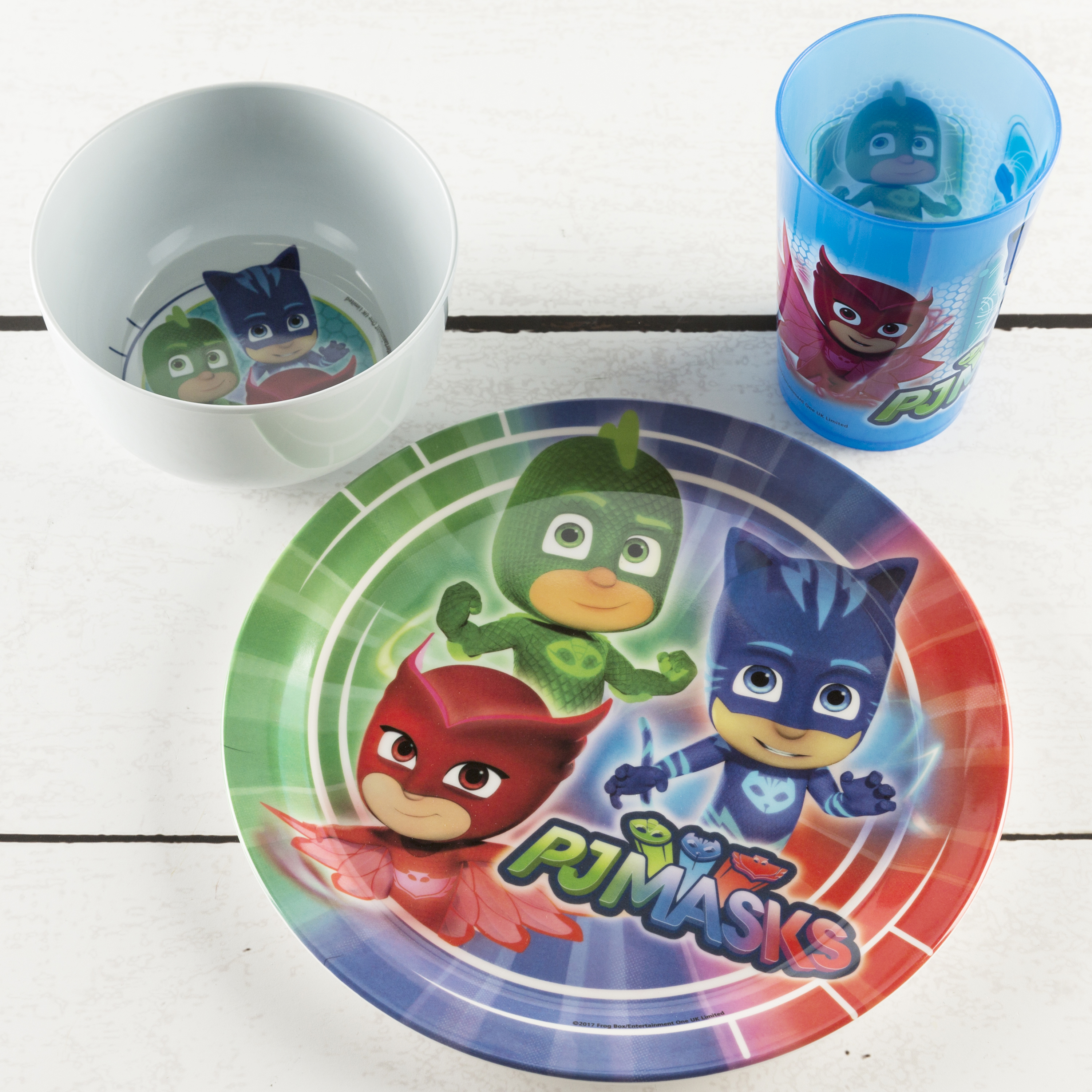 PJ Masks Dinnerware Set, Catboy, Owlette & Gekko, 5-piece set