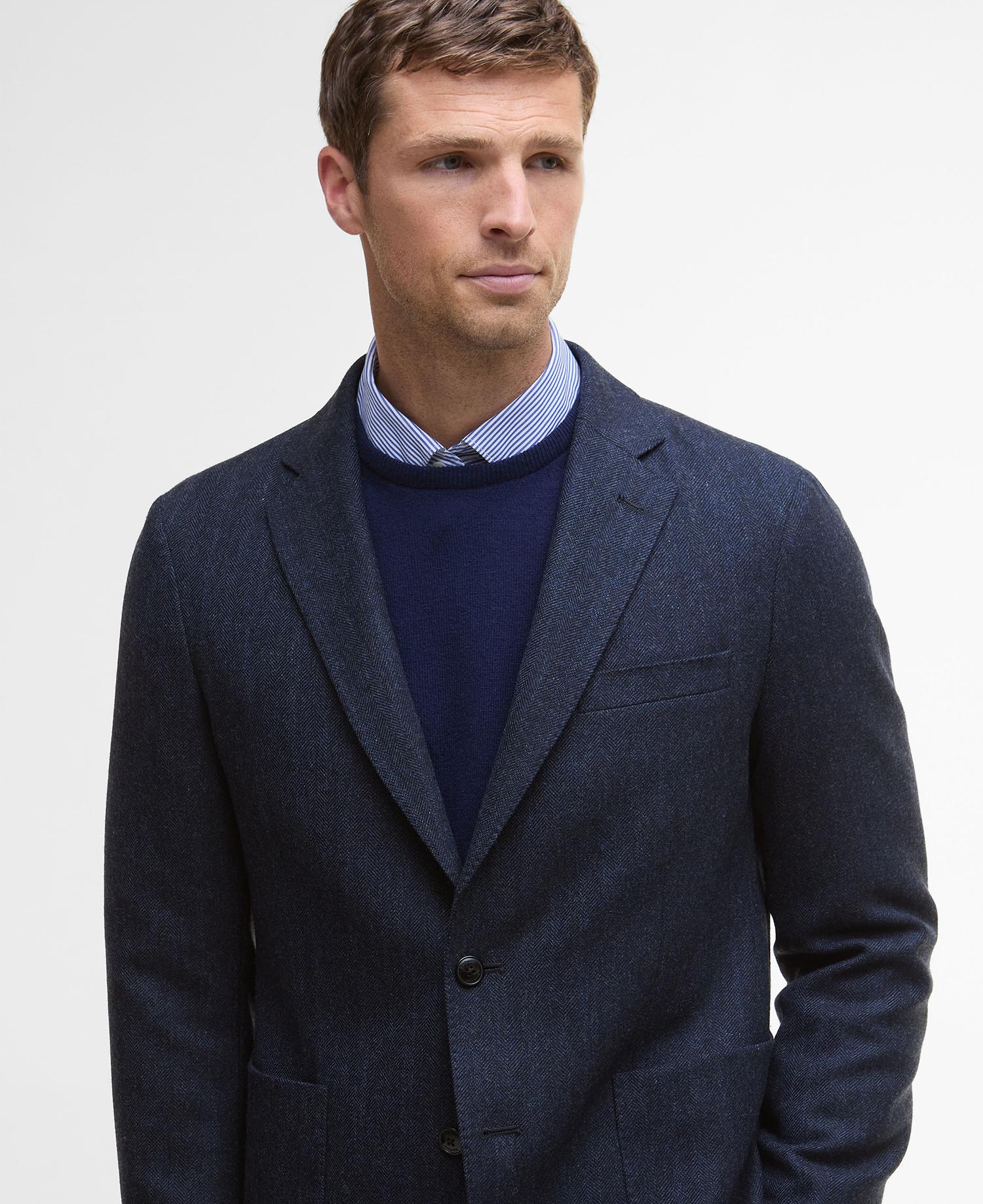 Blazer con motivo a spina di pesce Sutherland image number 3