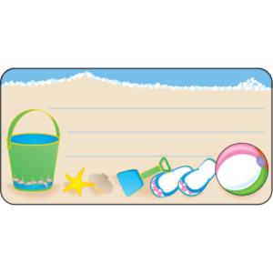 Beach Nametags, 1-5/8" x 3-1/4" , Pack of 36