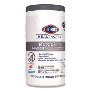 Clorox, Healthcare VersaSure Disinfectant Wipes, 1-Ply, 6.75" x 8",  85 Wipes/Container