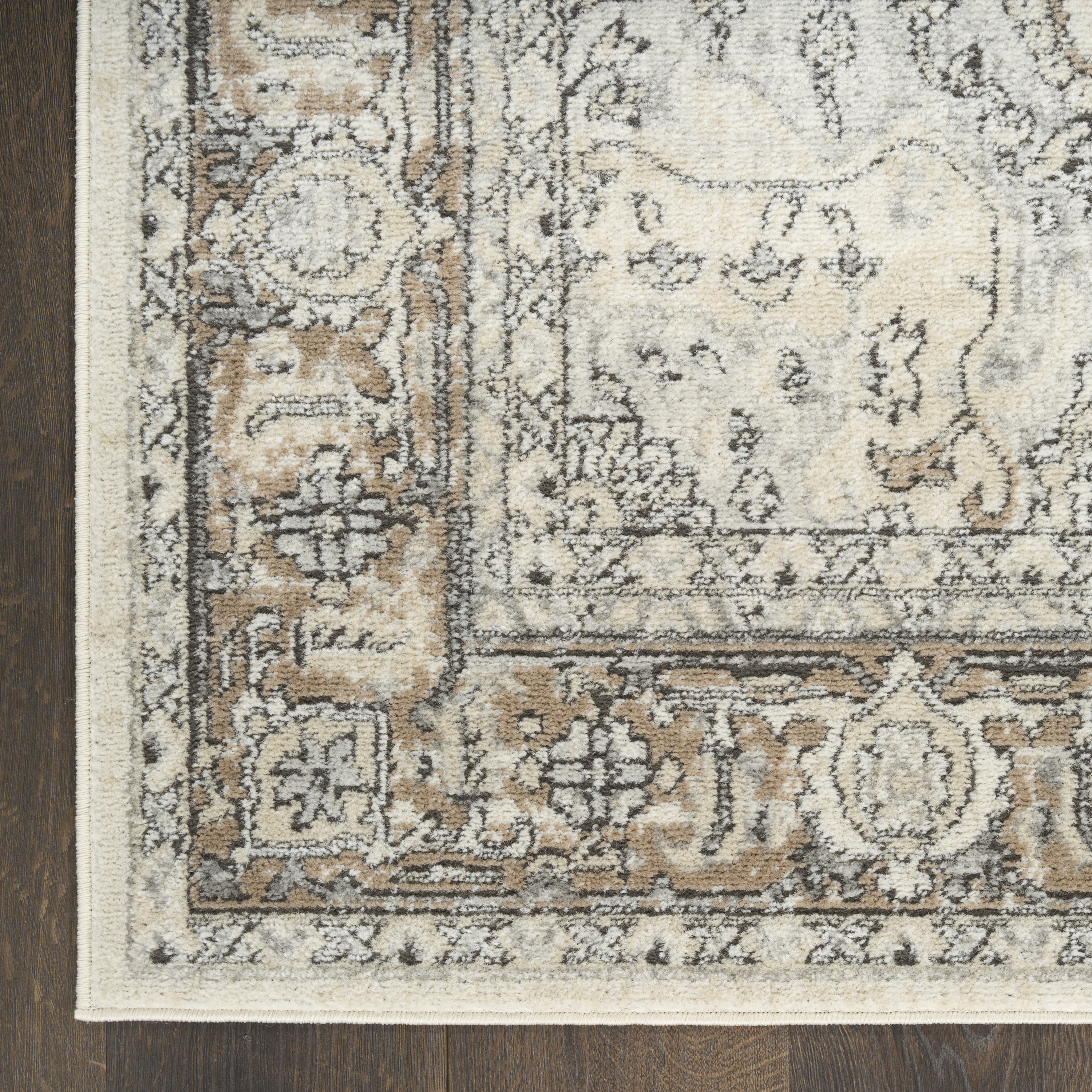 Nourison Quarry 5'3" x 7'3" Ivory Grey Taupe Vintage Indoor Rug