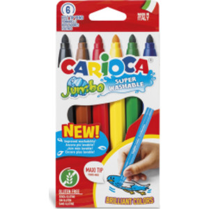 Jumbo Maxi Tip Washable Felt Tip Pens - 6 Pieces