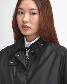 Women's Transport Waxed Jacket Black-Modern