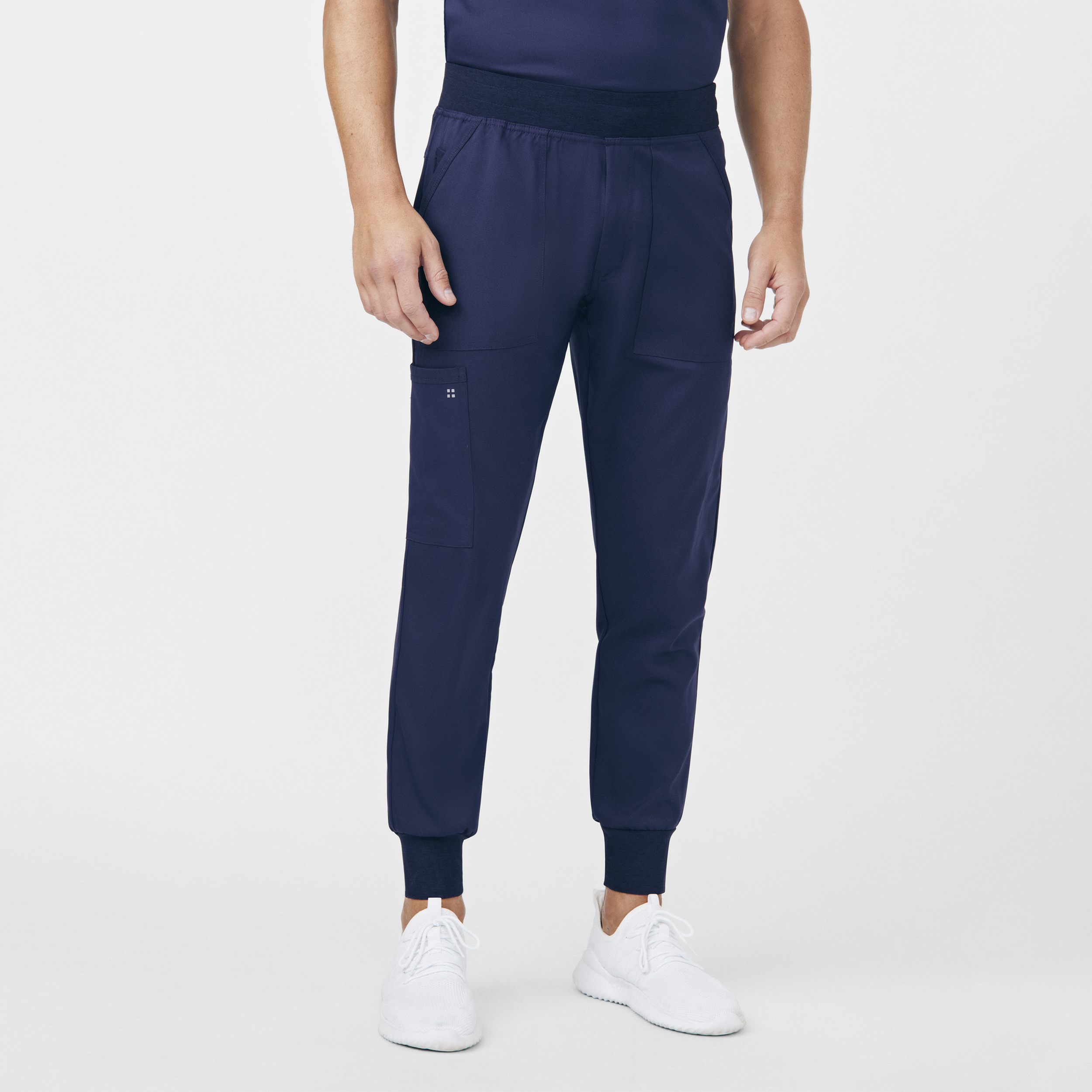 White Cross VIBE WB431 Men&#8216;s 6 Pocket Jogger Scrub Pants with Knit Waist and Internal Drawstring-White Cross
