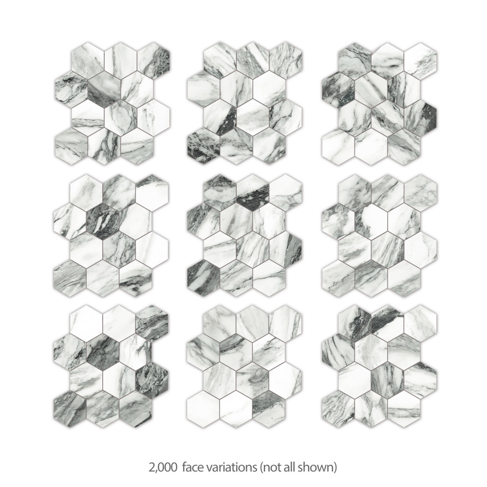 Touche 4″ Hex Zebre 11-3/4 in. x 13-5/8 in. Porcelain Mosaic Tile