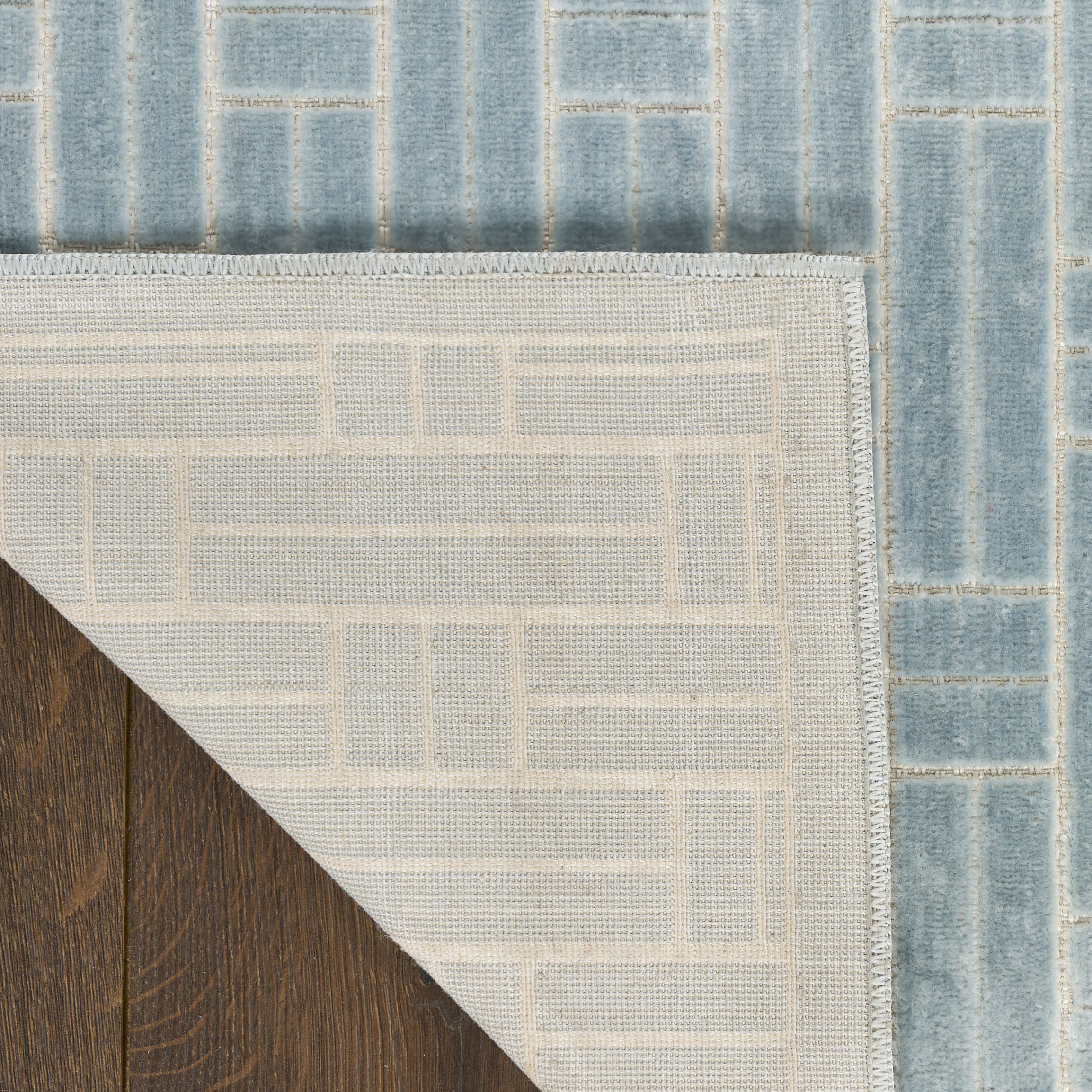 Nourison Washable Charm 6' x 9' Blue Ivory Modern Indoor Rug