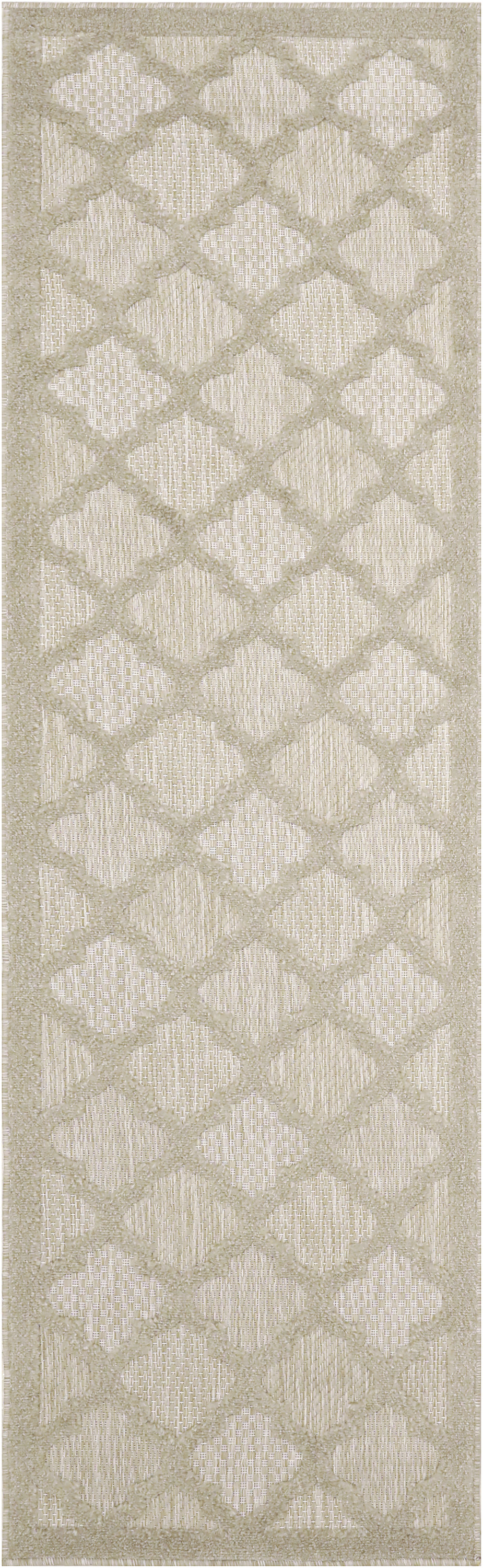 Nourison Easy Care 2'2" x 10' Cream Modern Rug