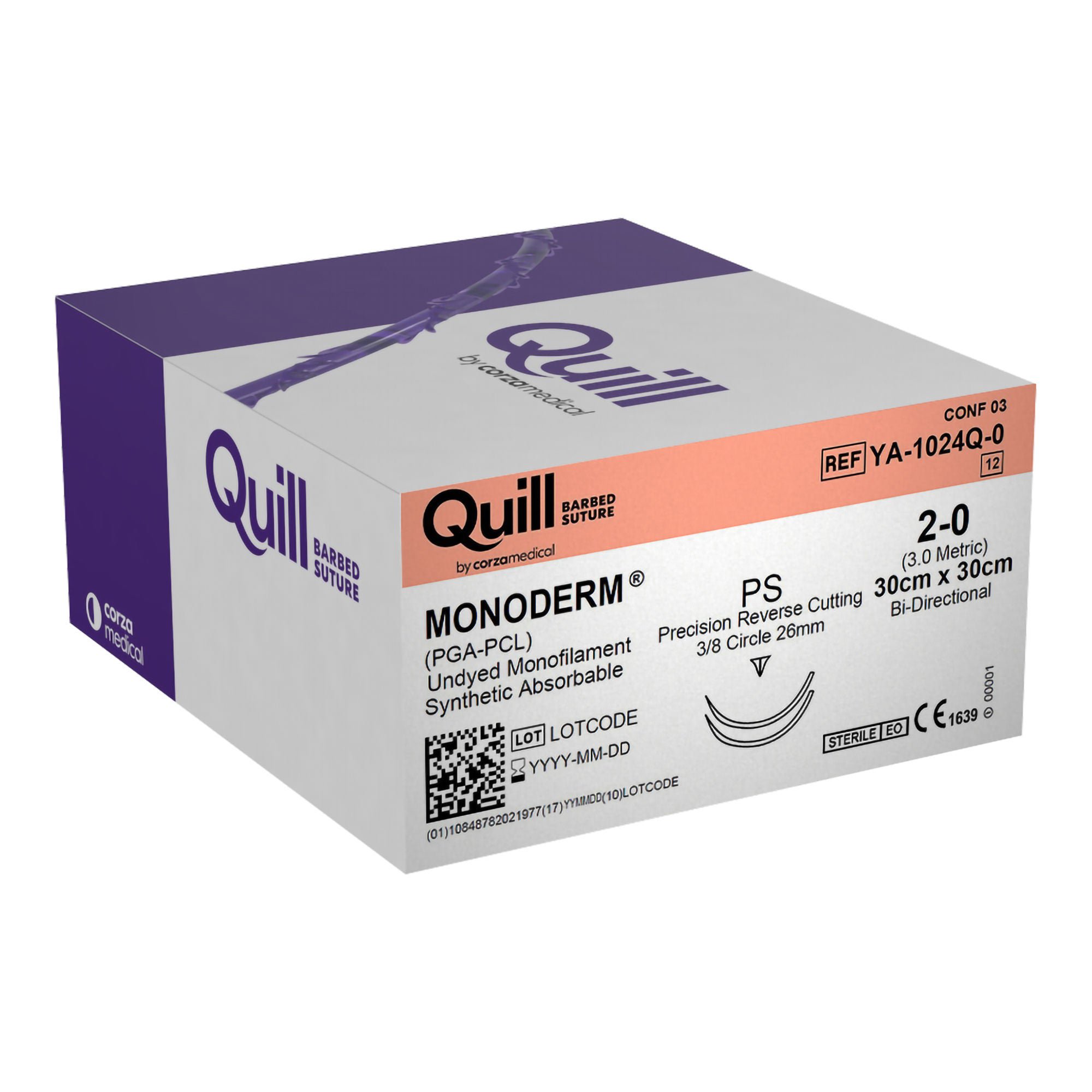 Quill™ Knotless Tissue-Closure Device, Monoderm™ Suture with Needle