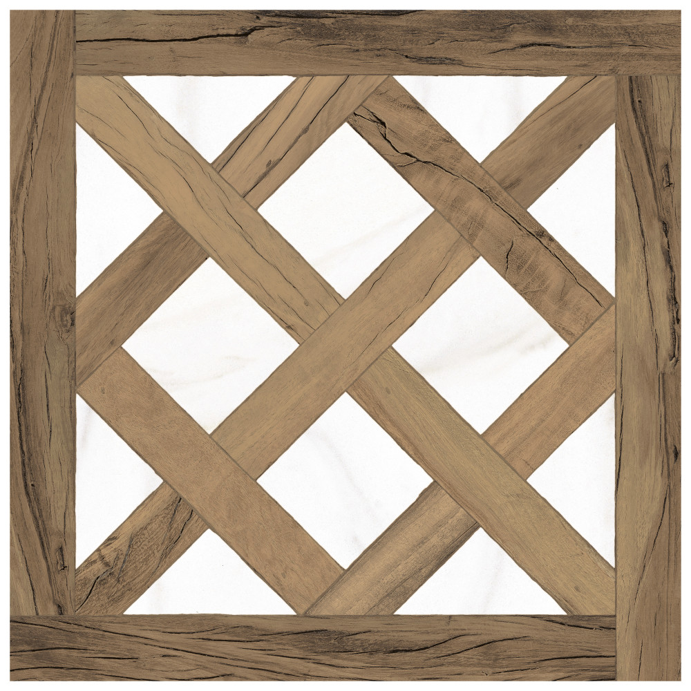 Kings Forest Lattice Calcatta Mix 17-5/8 in. x 17-5/8 in. Ceramic Floor and Wall Tile