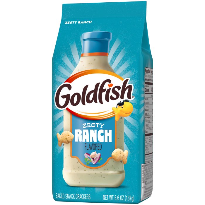 Goldfish® Ranch Baked Snack Crackers, 6.6 oz, bag - Right Angle Image