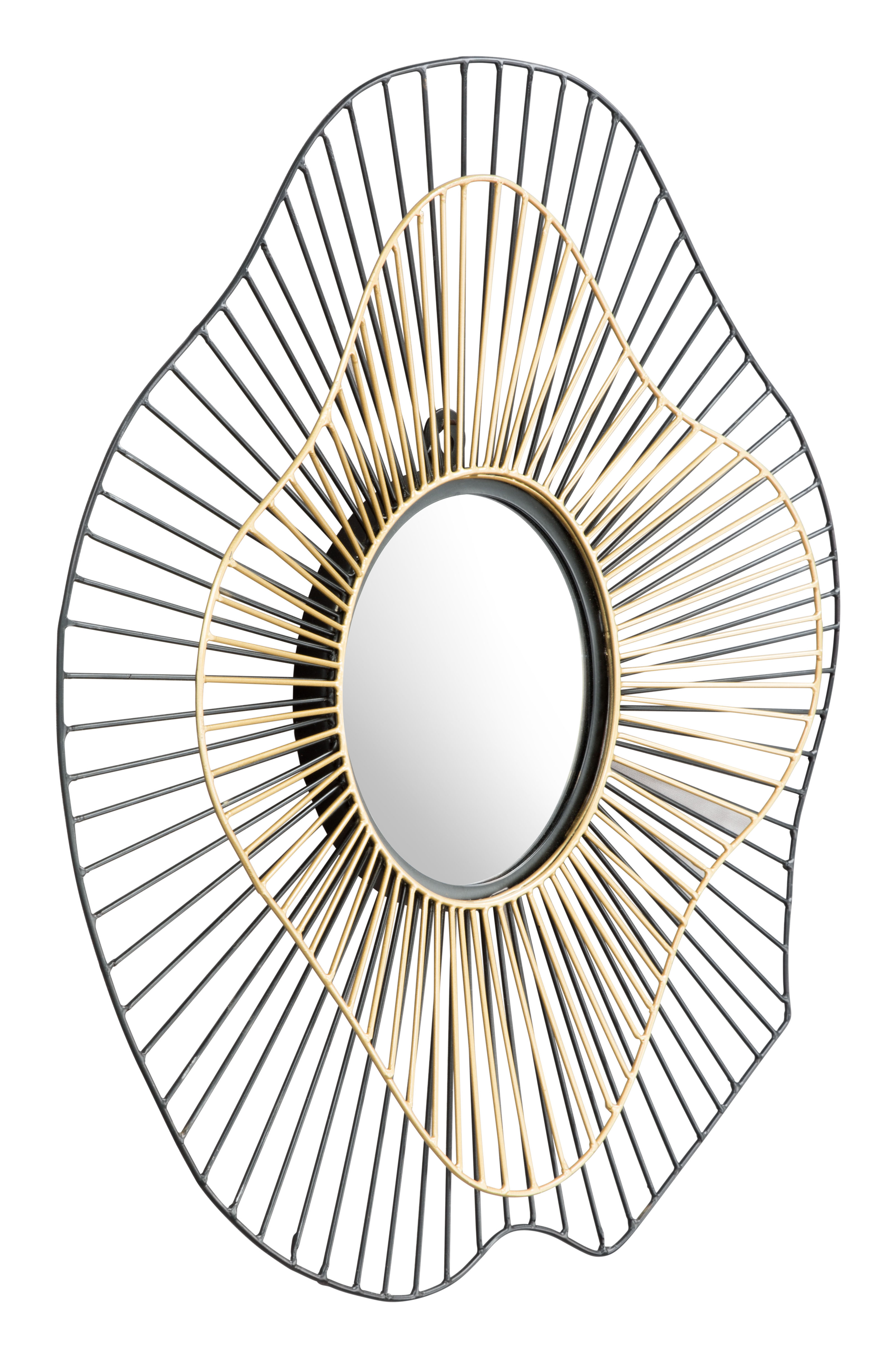 Comet Round Mirror Black & Gold product image