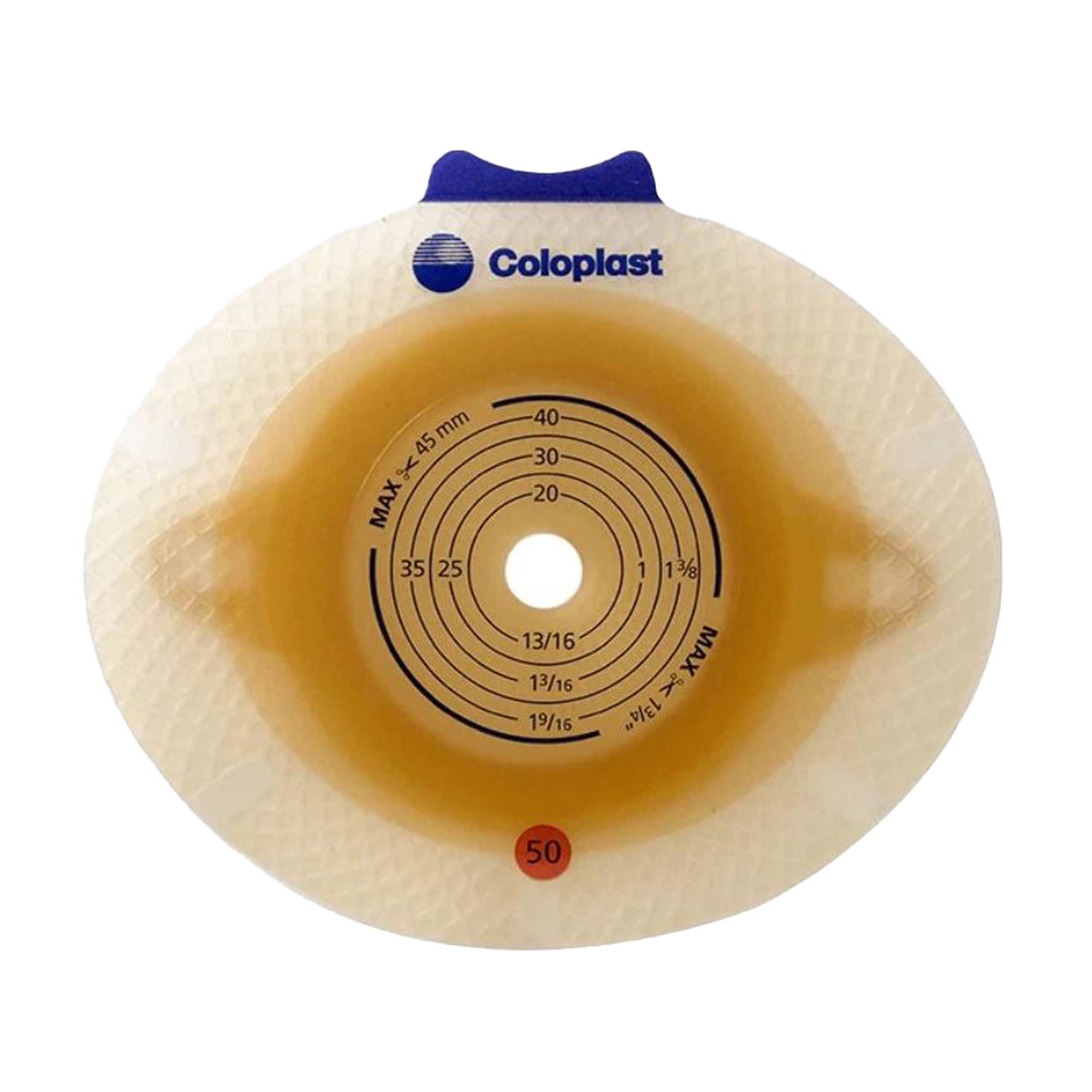 SenSura® Click Flat Barrier Ostomy Barrier, 40 mm Stoma Opening, Blue Match
